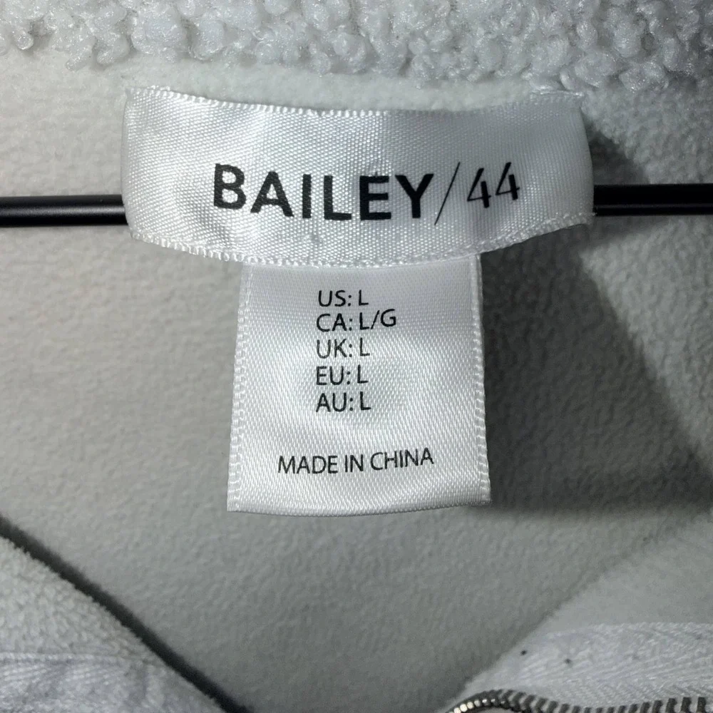 BAILEY/44 Womens Sherpa‎ Fleece Pullover Quarter Zip L White Polyester Warm Mock